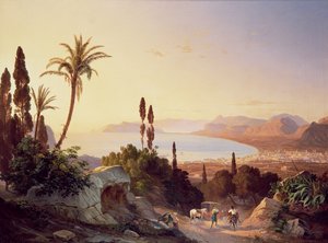 Gulf of Palermo, looking towards Cape Zafferano, c.1845